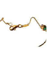 Load image into Gallery viewer, Van Cleef & Arpels Style Malachite Green Clover Adjustable 18"-20" Yellow Gold Necklace 9 Carat
