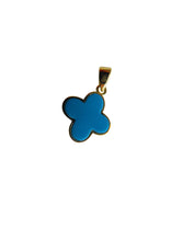 Load image into Gallery viewer, Yellow Gold Van Cleef & Arpels Style Solid Clover Turquoise Pendant 9 Carat