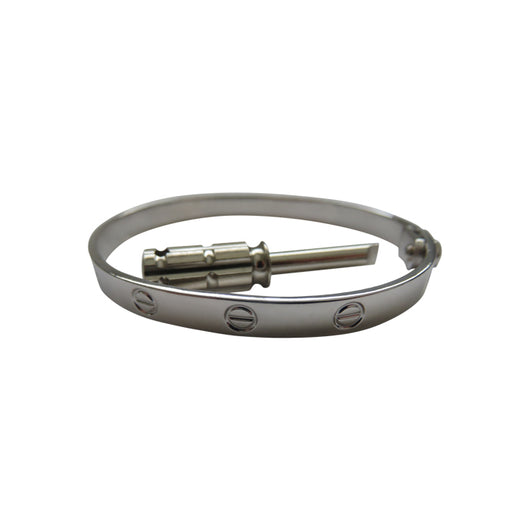 Love Screw Bangle Solid Sterling Silver 925 With Screwdriver Child Hinged