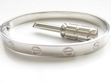 Load image into Gallery viewer, Love Screw Bangle Solid Sterling Silver 925 With Screwdriver Gent Hinged
