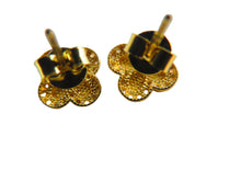 Load image into Gallery viewer, Van Cleef & Arpels Style Gold Clover Stud Earrings 9 Carat Yellow Solid