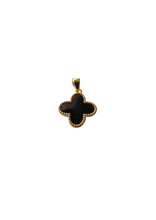 Load image into Gallery viewer, Clover Gold &amp; Black Pendant 9 Carat Also Available In Green Malachite, Mother Of Pearl &amp; All Gold
