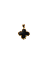 Load image into Gallery viewer, Van Cleef & Arpels Style Clover Solid Gold & Black Pendant 9 Carat