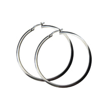 Load image into Gallery viewer, Gold Hoop Earrings 9 Carat White 33mm Classic
