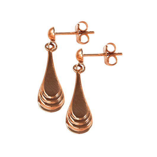Gold Drop Earrings Rose 9 Carat