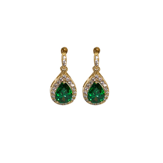 Gold Emerald Drop Earrings 9 Carat Yellow