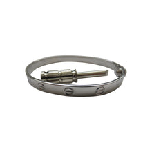Load image into Gallery viewer, Love Screw Bangle Solid Sterling Silver 925 With Screwdriver Ladies Hinged Standard Size