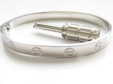 Load image into Gallery viewer, Love Screw Bangle Solid Sterling Silver 925 With Screwdriver Ladies Hinged Standard Size