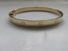 Load image into Gallery viewer, Gold Love Screw Bangle 9 Carat Solid Yellow With Screwdriver Ladies Hinged