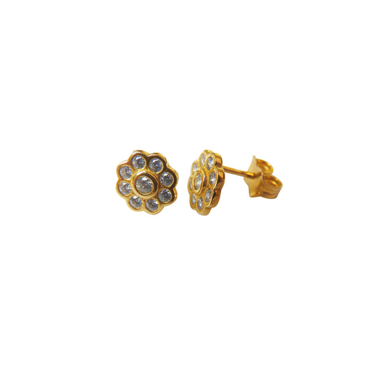 Gold Stud Earrings 9 Carat Yellow cz