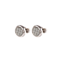 Load image into Gallery viewer, Gold Glitter Stud Earrings 9 Carat White
