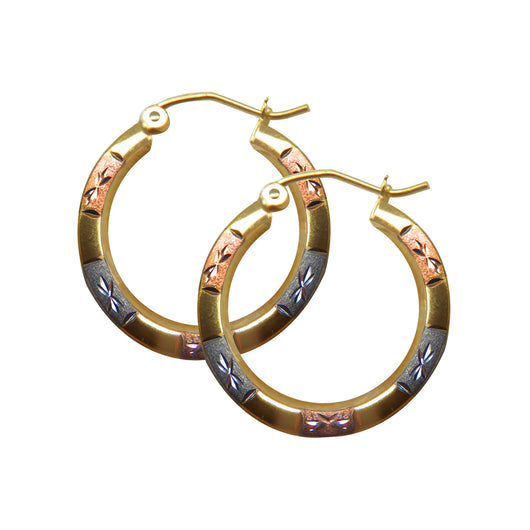Gold Hoop Earrings 9 Carat Multi Colour