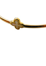 Load image into Gallery viewer, Van Cleef &amp; Arpels Style Mother Of Pearl Clover Gold Bangle 9 Carat Yellow
