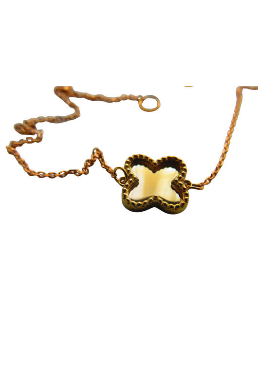 Van Cleef & Arpels Style Gold Bracelet 9 Carat Yellow Single Clover