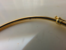 Load image into Gallery viewer, Van Cleef &amp; Arpels Style Mother Of Pearl Clover Gold Bangle 9 Carat Yellow
