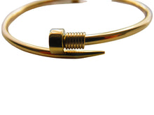 Load image into Gallery viewer, Gold Nail Bangle 9 Carat Yellow Hinged
