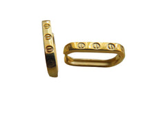Load image into Gallery viewer, Gold Sunken Screw Love Huggies Hoop Earrings 9 Carat Yellow Rectangle
