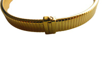 Load image into Gallery viewer, Gold Love Unlimited Ribbed Bangle 9 Carat Yellow Ladies Oval Hinged 9mm BESTSELLER
