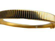 Load image into Gallery viewer, Gold Love Unlimited Ribbed Bangle 9 Carat Yellow Ladies Oval Hinged 9mm BESTSELLER

