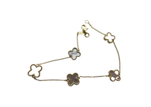 Load image into Gallery viewer, Van Cleef &amp; Arpels Style Mother Of Pearl Clover Gold Bracelet 9 Carat Yellow 9 Carat Available in Malachite Green and Black
