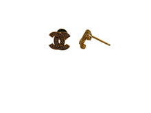Load image into Gallery viewer, Gold CC Stud Earrings 9 Carat Yellow All Natural Stones Small
