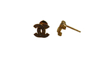 Load image into Gallery viewer, Gold CC Stud Earrings 9 Carat Yellow All Natural Stones Small
