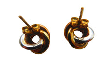 Load image into Gallery viewer, Gold Looped Stud Earrings 9 Carat 3 Colour Gold
