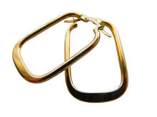Load image into Gallery viewer, Gold Rectangular Classic Hoop Earrings 9 Carat Yellow 30mm
