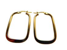 Load image into Gallery viewer, Gold Rectangular Classic Hoop Earrings 9 Carat Yellow 30mm
