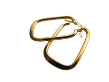 Load image into Gallery viewer, Gold Rectangular Classic Hoop Earrings 9 Carat Yellow 30mm
