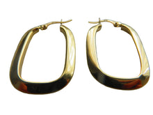 Load image into Gallery viewer, Gold Rectangular Chunky Hoop Earrings 9 Carat Yellow 30mm
