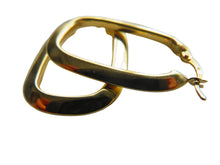 Load image into Gallery viewer, Gold Rectangular Chunky Hoop Earrings 9 Carat Yellow 30mm

