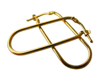 Load image into Gallery viewer, Gold Rectangular Slim Hoop Earrings 9 Carat Yellow 35mm

