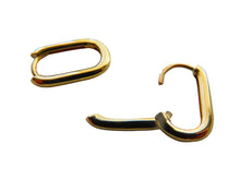 Load image into Gallery viewer, Gold Rectangular Tube Hoop Earrings 9 Carat Yellow 14mm
