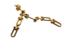 Load image into Gallery viewer, Gold Drop Earrings 9 Carat Yellow Gold Interlocking Links Detailed
