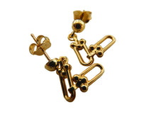 Load image into Gallery viewer, Gold Drop Earrings 9 Carat Yellow Gold Interlocking Links Detailed
