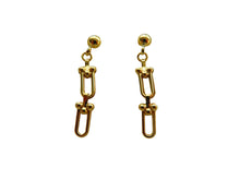 Load image into Gallery viewer, Gold Drop Earrings 9 Carat Yellow Gold Interlocking Links Detailed
