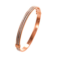 Load image into Gallery viewer, Gold Glitter Bangle 9 Carat Rose Hinged
