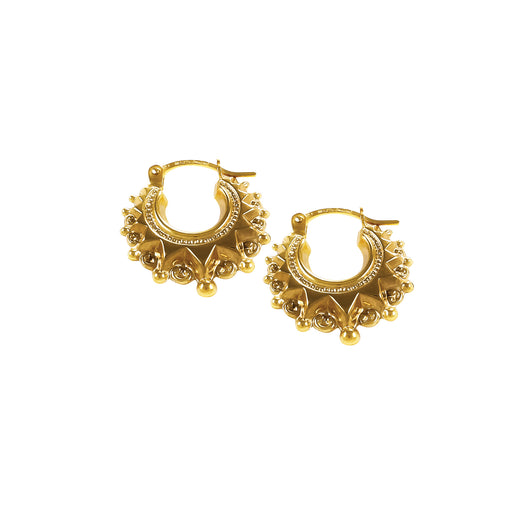 Gold Victorian Hoop Earrings 9 Carat Yellow Creole Small