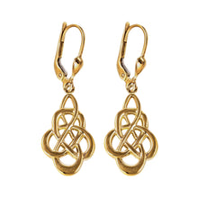 Load image into Gallery viewer, Gold Celtic Drop Earrings Rose 9 Carat
