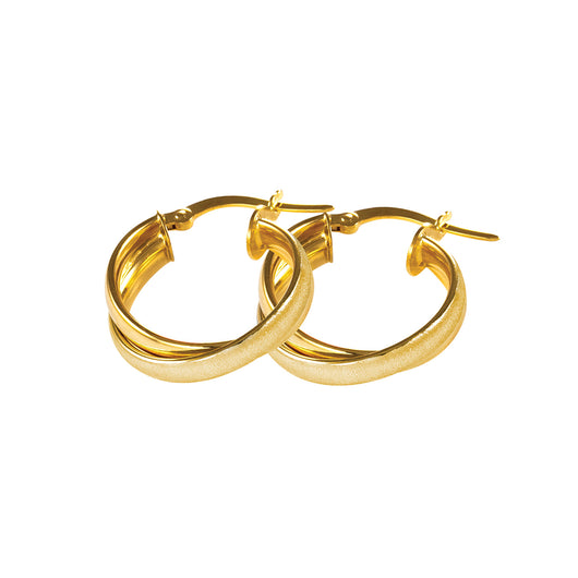 Gold Hoop Earrings 9 Carat Yellow Crossover