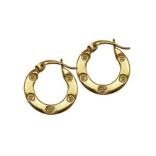 Load image into Gallery viewer, Gold Screw Hoop Earrings 9 Carat White
