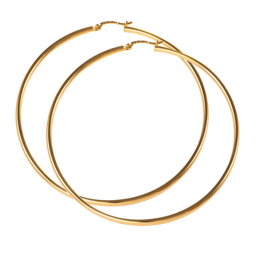 Gold Hoop Earrings 9 Carat Yellow 60mm Tube