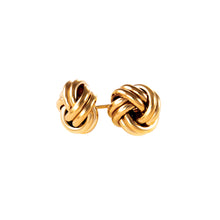 Load image into Gallery viewer, Gold Knot Stud Earrings 9 Carat Yellow Shiny
