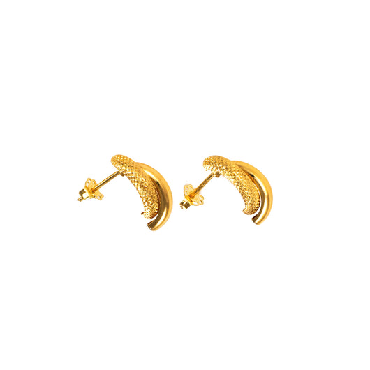 Gold Earrings 9 Carat Solid Yellow Mesh Shiny