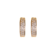 Load image into Gallery viewer, Gold Huggie Hoop Earrings 9 Carat White cz
