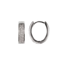 Load image into Gallery viewer, Gold Huggie Hoop Earrings 9 Carat White cz
