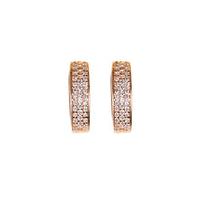 Load image into Gallery viewer, Gold Huggie Hoop Earrings 9 Carat White cz
