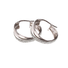 Load image into Gallery viewer, Gold Hoop Earrings Glitter 9 Carat Yellow Crossover Moondust
