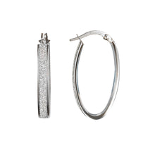 Load image into Gallery viewer, Gold Hoop Earrings Glitter 9 Carat Yellow Moondust Oval
